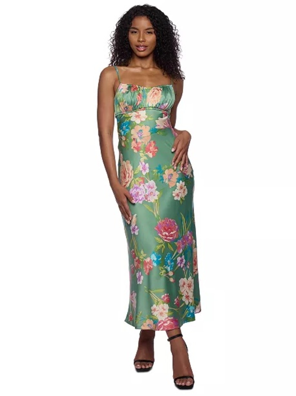 B Darlin Juniors Emma satin strappy back
